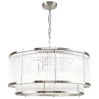 Люстра подвесная Two-one 2143/11/06P Stilfort прозрачная на 6 ламп, основание никель в стиле современный Люстра подвесная Two-one 2143/11/06P Stilfort прозрачная на 6 ламп, основание никель в стиле современный